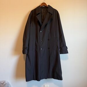 H&M Double Breasted light weight Spring Trench Coat Black Men’s L Old Money